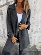 Full Size Collared Neck Button Up Longline Outerwear